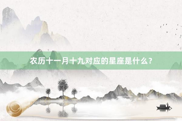 农历十一月十九对应的星座是什么？