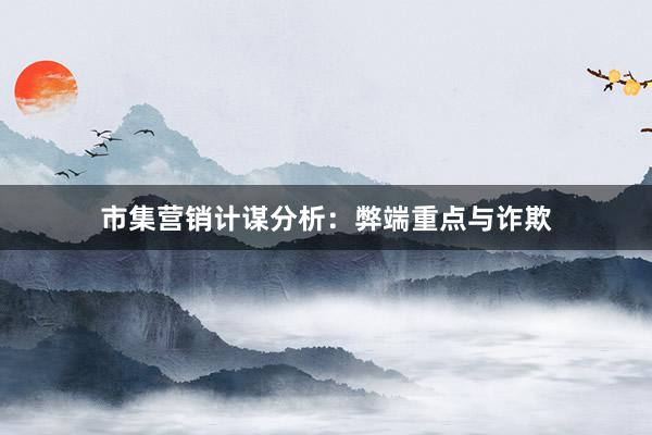 市集营销计谋分析：弊端重点与诈欺