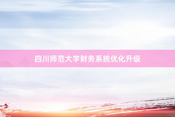 四川师范大学财务系统优化升级